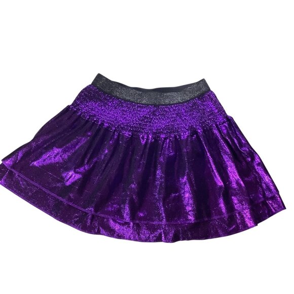 Garanimals Girls Foil Tiered Skirt Metallic Purple Size 8 Elastic Waistband - Picture 2 of 9